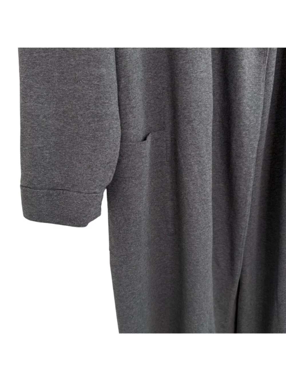 Savage Fenty Long Charcoal Gray Open Front Robe With Pockets, OS